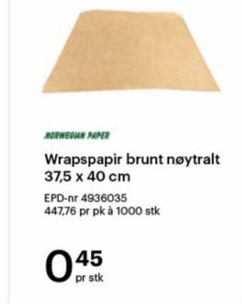 Storcash Wrapspapir brunt nøytralt tilbud