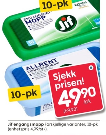 Rusta Jif engangsmopp tilbud