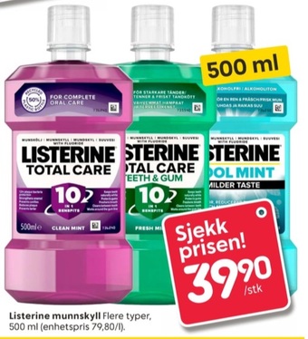 Rusta Listerine munnskyll tilbud