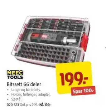 Jula Meec Tools Bitssett 66 deler tilbud