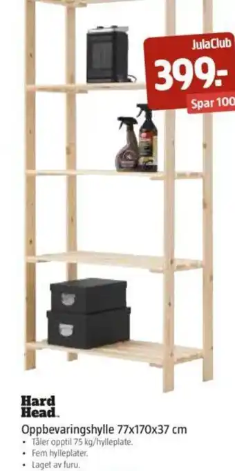 Hard Head Oppbevaringshylle 77x170x37 cm