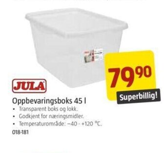 Jula Oppbevaringsboks 45 L tilbud