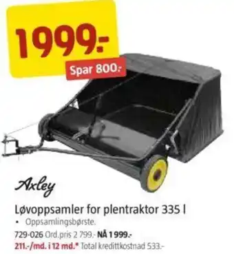 Jula Løvoppsamler for PLentraktor 335 l tilbud
