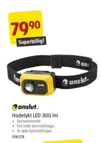 Jula Hodelykt LED 300 lm tilbud
