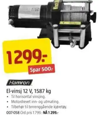 Jula El-Vinsj 12 V, 1587 kg tilbud