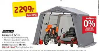 Jula Garasjetelt 3x3 m tilbud