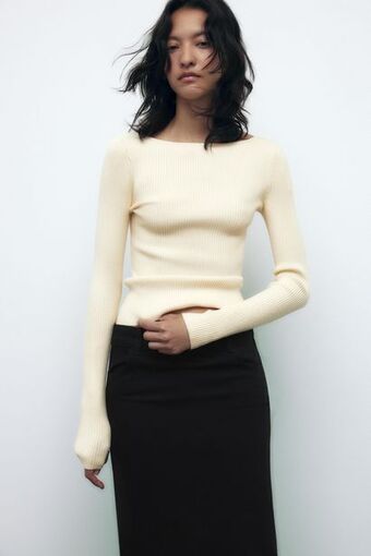 ZARA Ribbestrikket genser tilbud