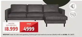 Bohus Weston sofa med pall tilbud