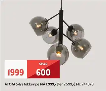 Bohus Atom 5-lys taklampe tilbud