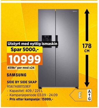 POWER Side by side skap tilbud