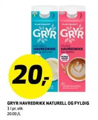 Bunnpris Gryr havredrikk tilbud