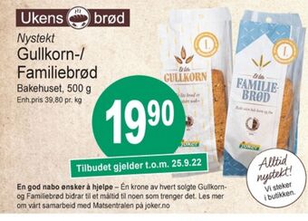 Joker Bakehuset brød tilbud