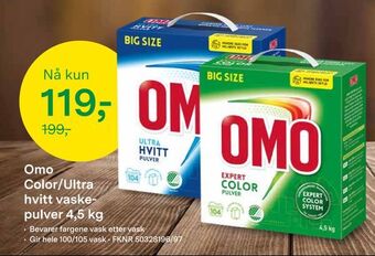 Felleskjøpet Omo color/ultra hvitt vaskepulver 4.5 kg tilbud