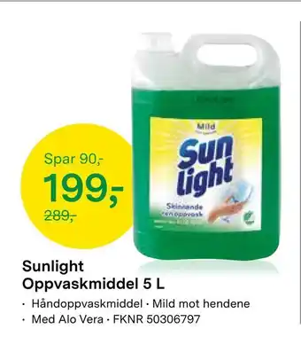 Felleskjøpet Sunlight oppvaskmiddel 5 l tilbud