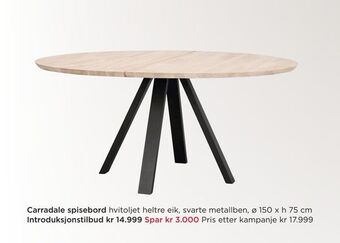 Møbelringen Carradale spisebord tilbud
