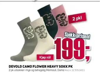 Sport 1 Devold Camo Flower Heavy Sokk Pk tilbud