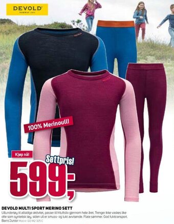 Sport 1 Devold Multi Sport Merino Sett tilbud