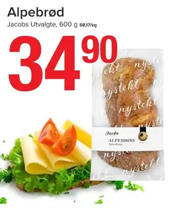 Spar Alpebrød Jacobs 600 g tilbud