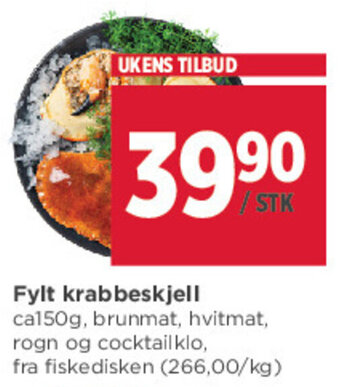 Meny Fylt Krabbeskjell tilbud