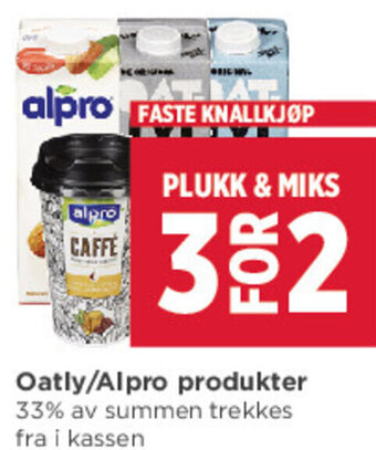 Meny Oatly/Alpro Produkter tilbud