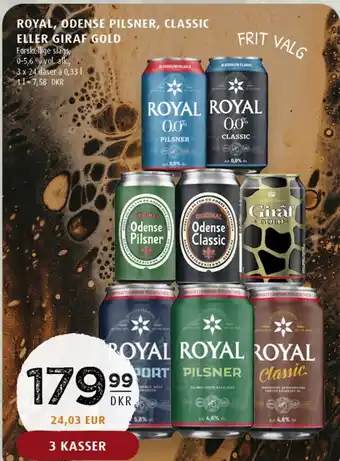 Scandinavian Park Royal, Odense Pilsner, Classic eller Giraf Gold tilbud