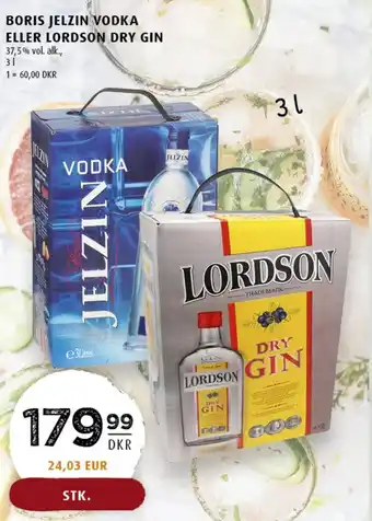Scandinavian Park Boris Jelzin Vodka eller Lordson Dry Gin tilbud