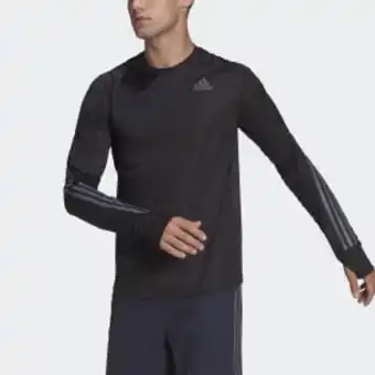 Adidas Run icon full reflective 3-stripes langermet t-skjorte tilbud
