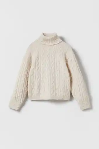 ZARA Flettestrikket genser tilbud