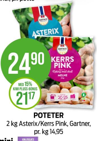 Kiwi Gartner poteter tilbud