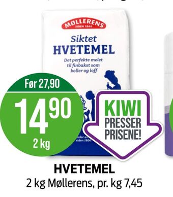 Kiwi Møllerens hvetemel tilbud