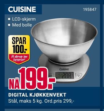 Europris Digital kjøkkenvekt tilbud