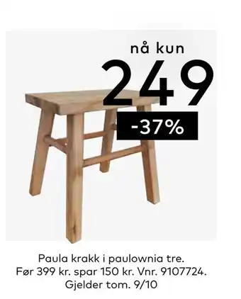 Skeidar Paula krakk i paulownia tre tilbud
