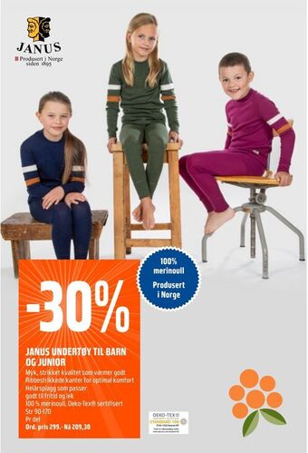 Coop Obs Janus undertøy til barn og junior tilbud