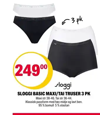 Coop Extra Sloggi Basic Maxi / Tai Truser 3 pk tilbud