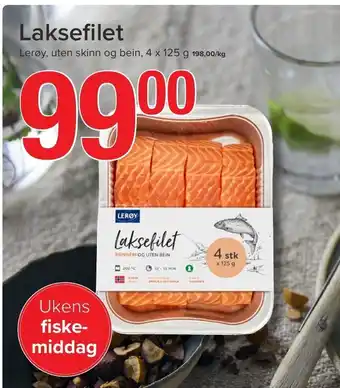 Spar Laksefilet Lerøy tilbud