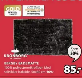 JYSK KronBorg Of Denmark Bergby Badematte tilbud