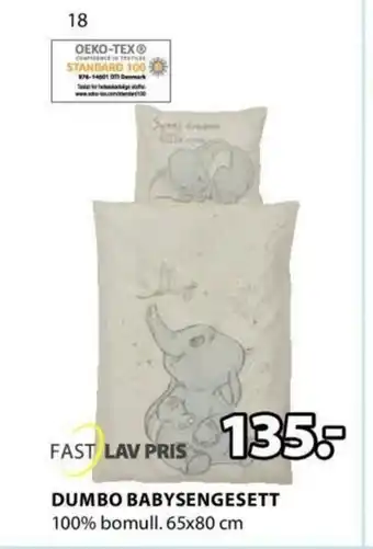 JYSK Fast Lav Pris Dumbo Babysengesett tilbud