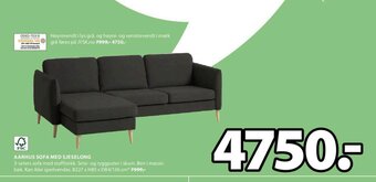 JYSK Aarhus Sofa Med Sjeselong tilbud