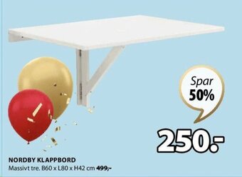 JYSK Nordby Klappbord tilbud