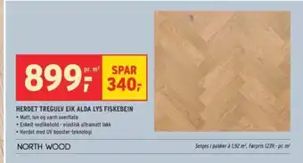 Montér Herdet Tregulv Eik Alda Lys Fiskebein tilbud