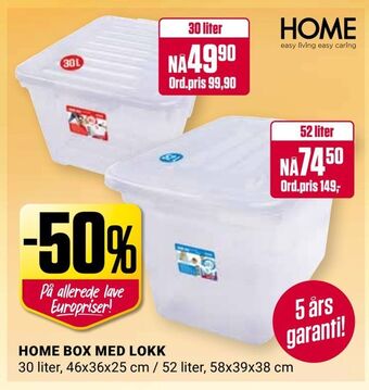 Europris Home box med lokk tilbud