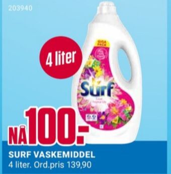Europris Surf vaskemiddel-flytende tilbud