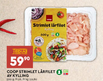 Coop Mega Coop Strimlet lårfilet Av Kylling tilbud