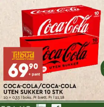 Coop Mega Coca-Cola /Coca/Cola Uten Sukker 10 stk tilbud