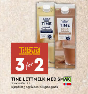Coop Mega Tine Lettmelk med Smak tilbud