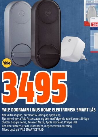 Obs Bygg Yale Doorman Linus Home Elektronisk Smart Lås tilbud