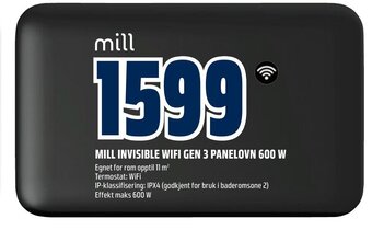 Obs Bygg Mill Invisible Wifi Gen 3 Panelovn 600 W tilbud