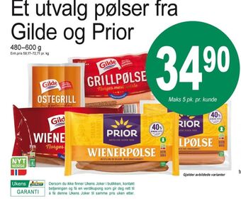 Joker Gilde grillpølser tilbud