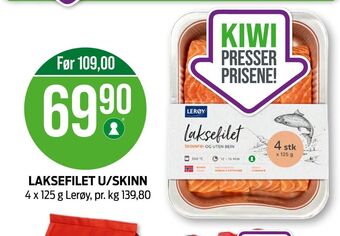 Kiwi Lerøy laksefilet tilbud