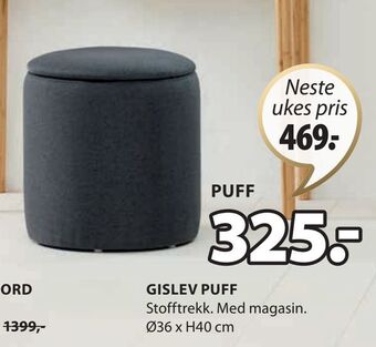 JYSK Gislev puff tilbud